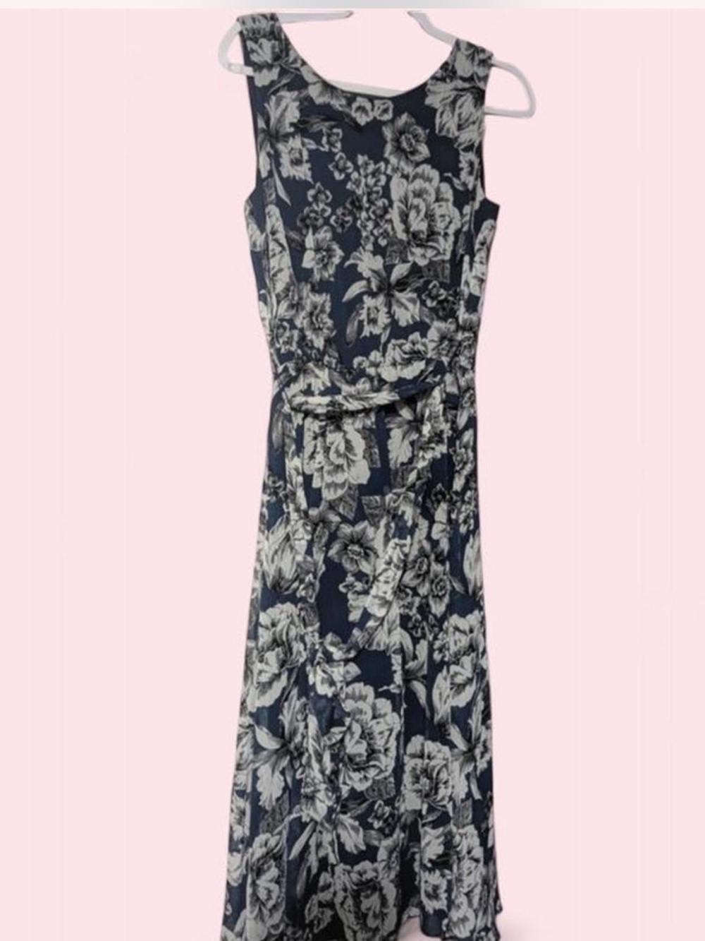 MSK Floral Navy Sleeveless Maxi Dress